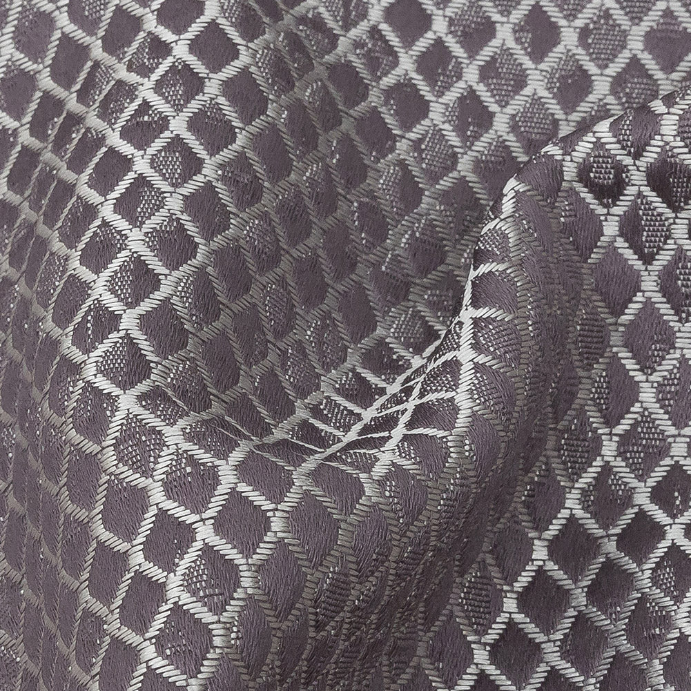 Polyester Jacquard - Amethyst Diamonds - British Imported Detail