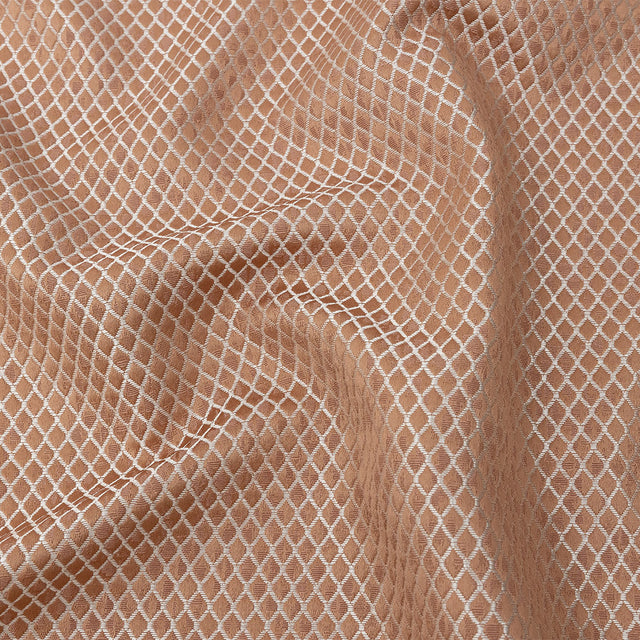 Polyester Jacquard - Rose Gold Diamonds - British Imported