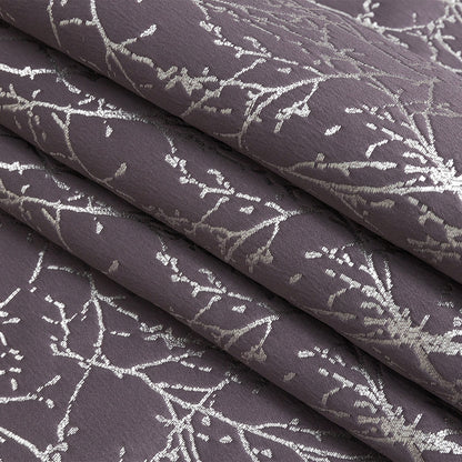 Polyester Jacquard - Amethyst Wintry Branches - British Imported Folded
