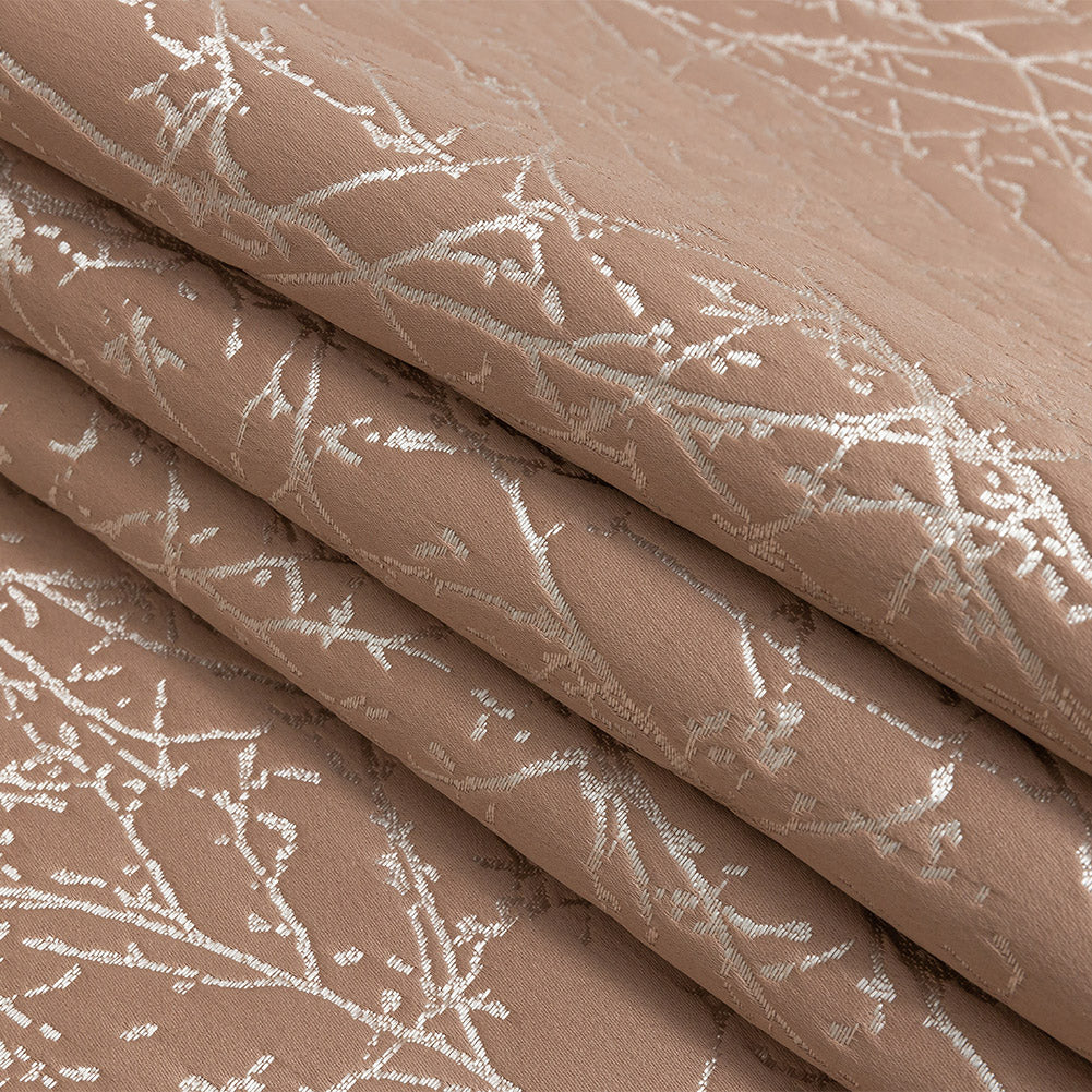 Polyester Jacquard - Blush Wintry Branches - British Imported Folded