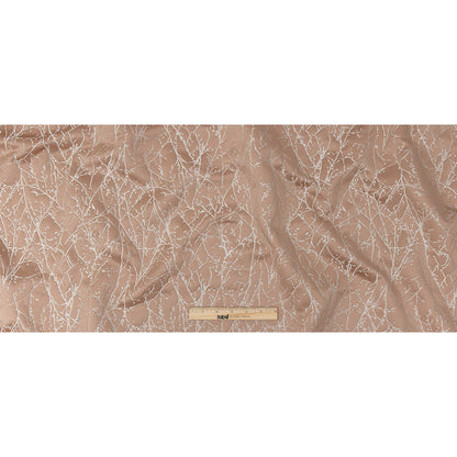 Polyester Jacquard - Blush Wintry Branches - British Imported Full