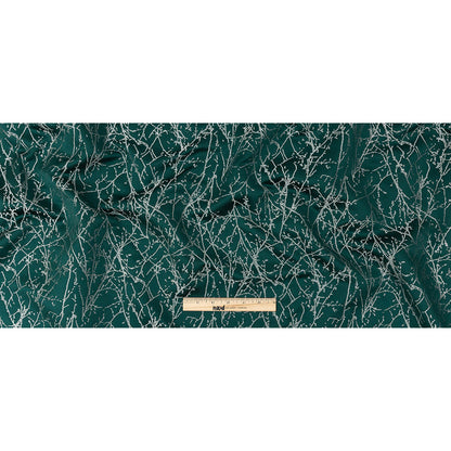 Polyester Jacquard - Emerald Wintry Branches - British Imported Full