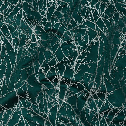 Polyester Jacquard - Emerald Wintry Branches - British Imported
