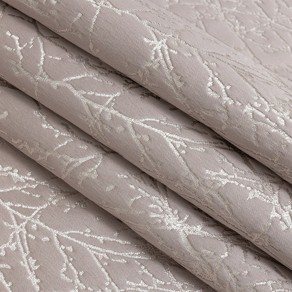 Polyester Jacquard - Lavender Wintry Branches - British Imported Folded