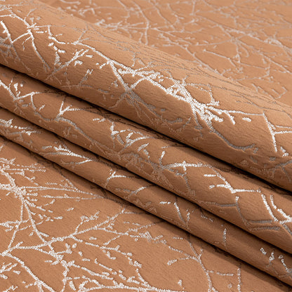 Polyester Jacquard - Rose Gold Wintry Branches - British Imported Folded