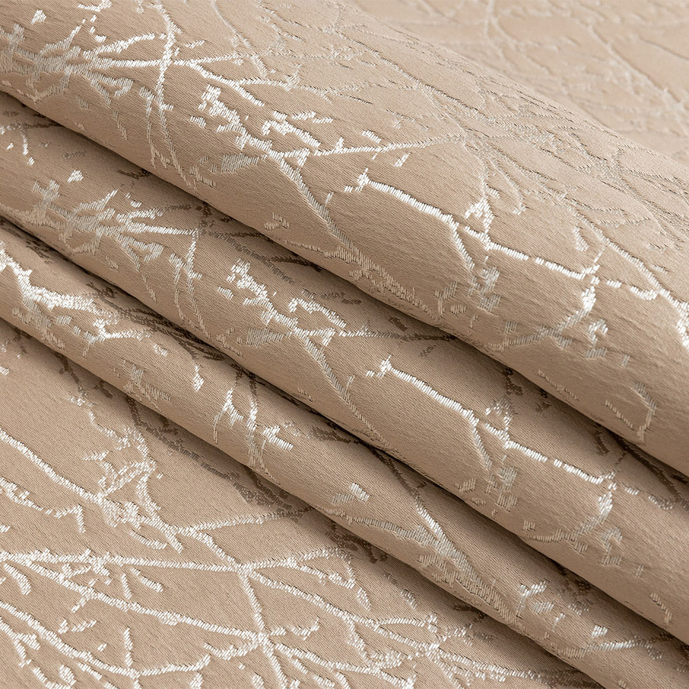 Polyester Jacquard - Shell Wintry Branches - British Imported Folded