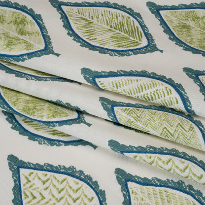 Cotton Canvas Print - Lagoon Textured Leaves - British Imported