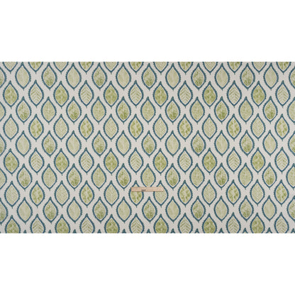 Cotton Canvas Print - Lagoon Textured Leaves - British Imported