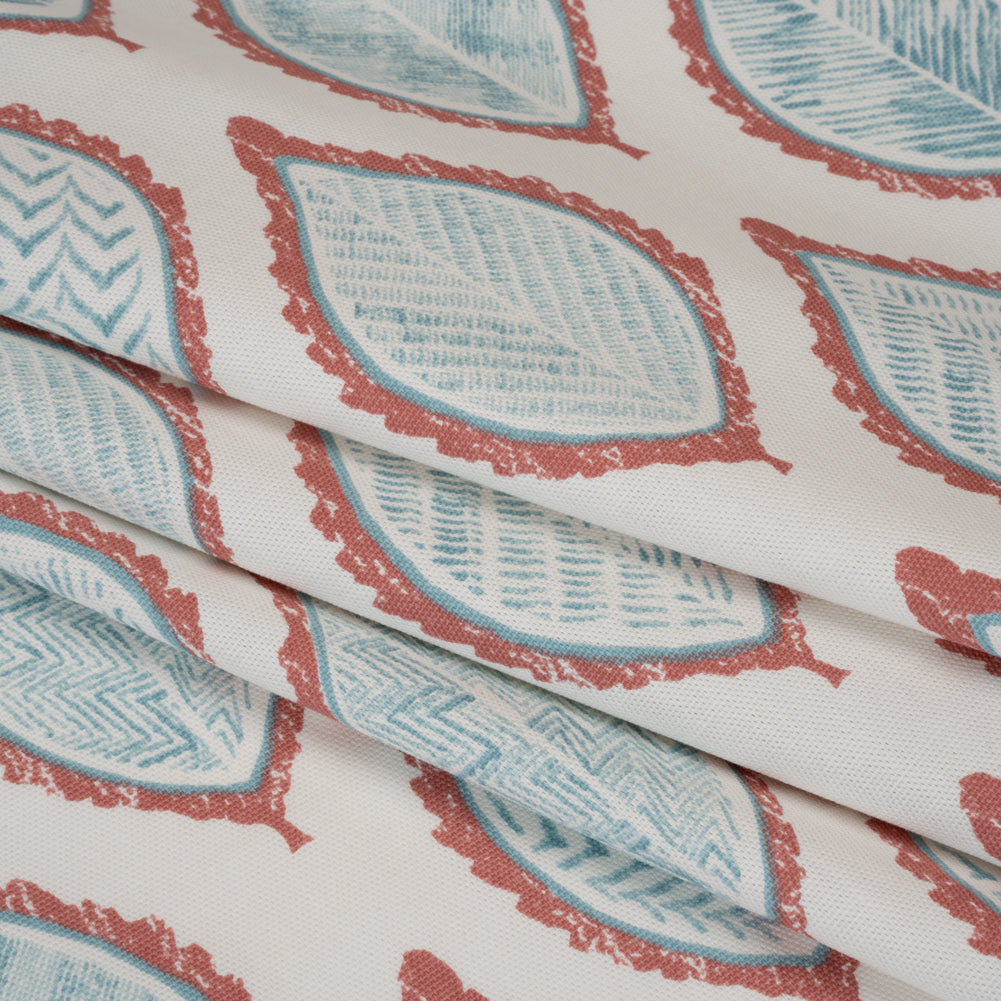 Cotton Canvas Print - Strawberry Textured Leaves - British Imported - Folded