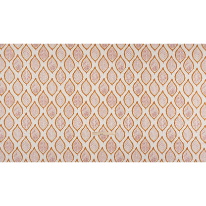 Cotton Canvas Print - Tangerine Textured Leaves - British Imported