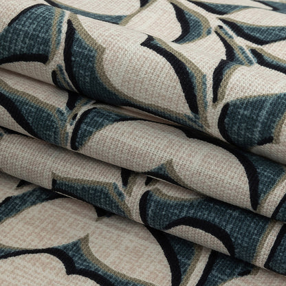 Cotton Canvas Print - Ink Leaf Shapes - British Imported Folded