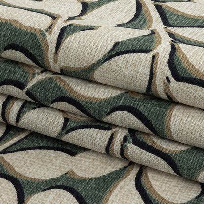 Cotton Canvas Print - Olive Leaf Shapes - British Imported Folded