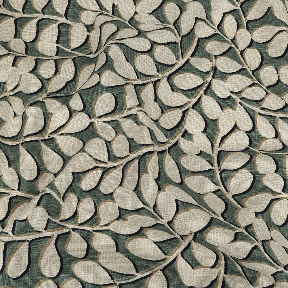 Cotton Canvas Print - Olive Leaf Shapes - British Imported