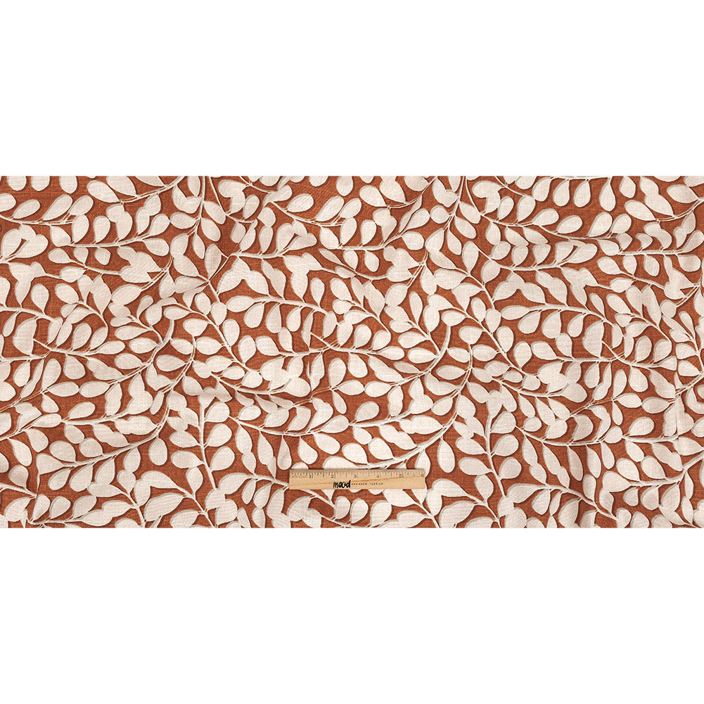 Cotton Canvas Print - Terracotta Leaf Shapes - British Imported Full