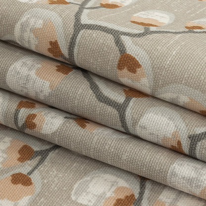 Cotton Canvas Print - Rust Prairie Willows - British Imported Folded