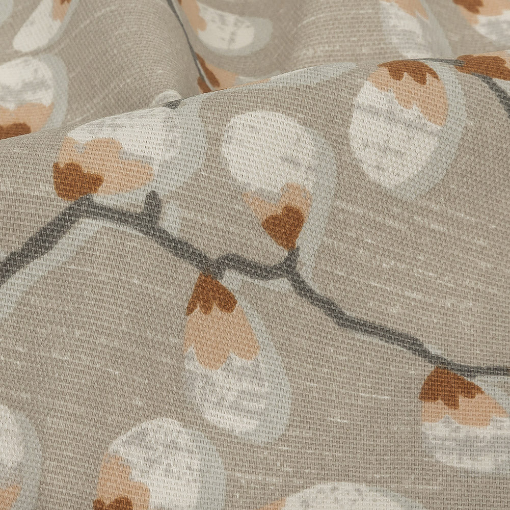Cotton Canvas Print - Rust Prairie Willows - British Imported Detail