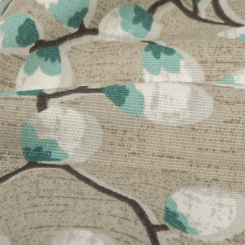 Cotton Canvas Print - Seafoam Prairie Willows - British Imported Detail