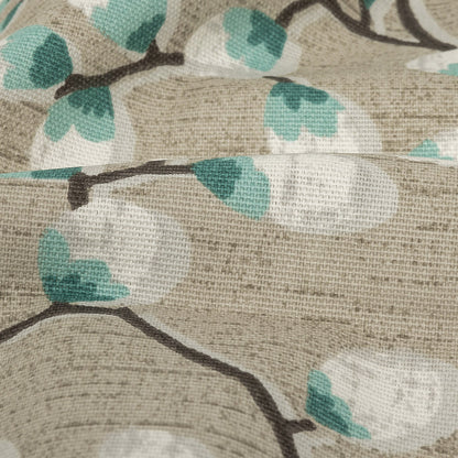 Cotton Canvas Print - Seafoam Prairie Willows - British Imported Detail