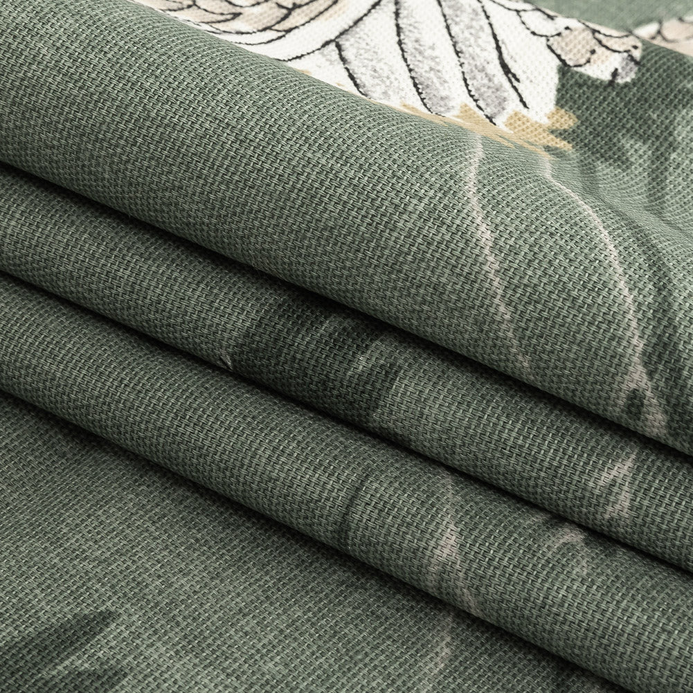 Cotton Canvas Print - Olive Cranes - British Imported Folded