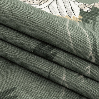 Cotton Canvas Print - Olive Cranes - British Imported Folded