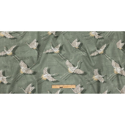 Cotton Canvas Print - Olive Cranes - British Imported Full