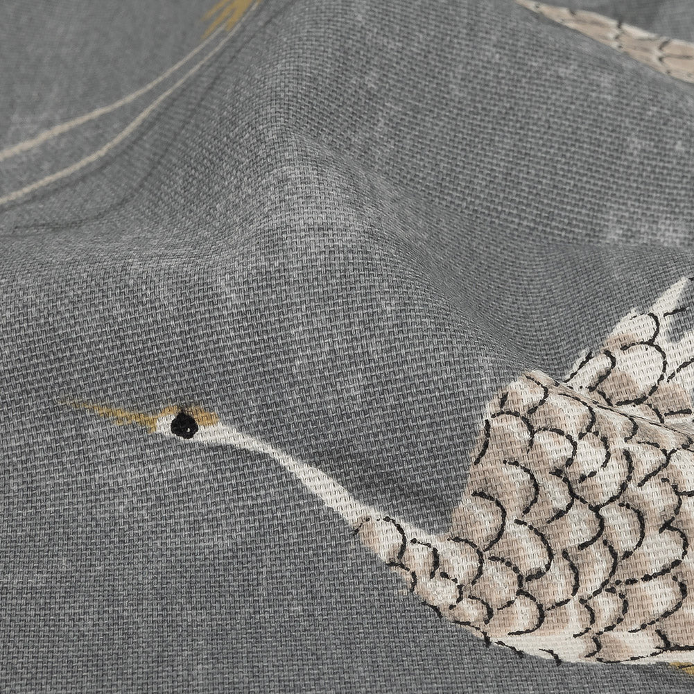 Cotton Canvas Print - Slate Cranes - British Imported Detail