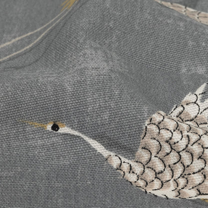 Cotton Canvas Print - Slate Cranes - British Imported Detail