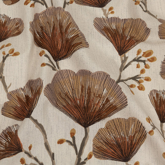Cotton Canvas Print - Terracotta Fanning Florets - British Imported