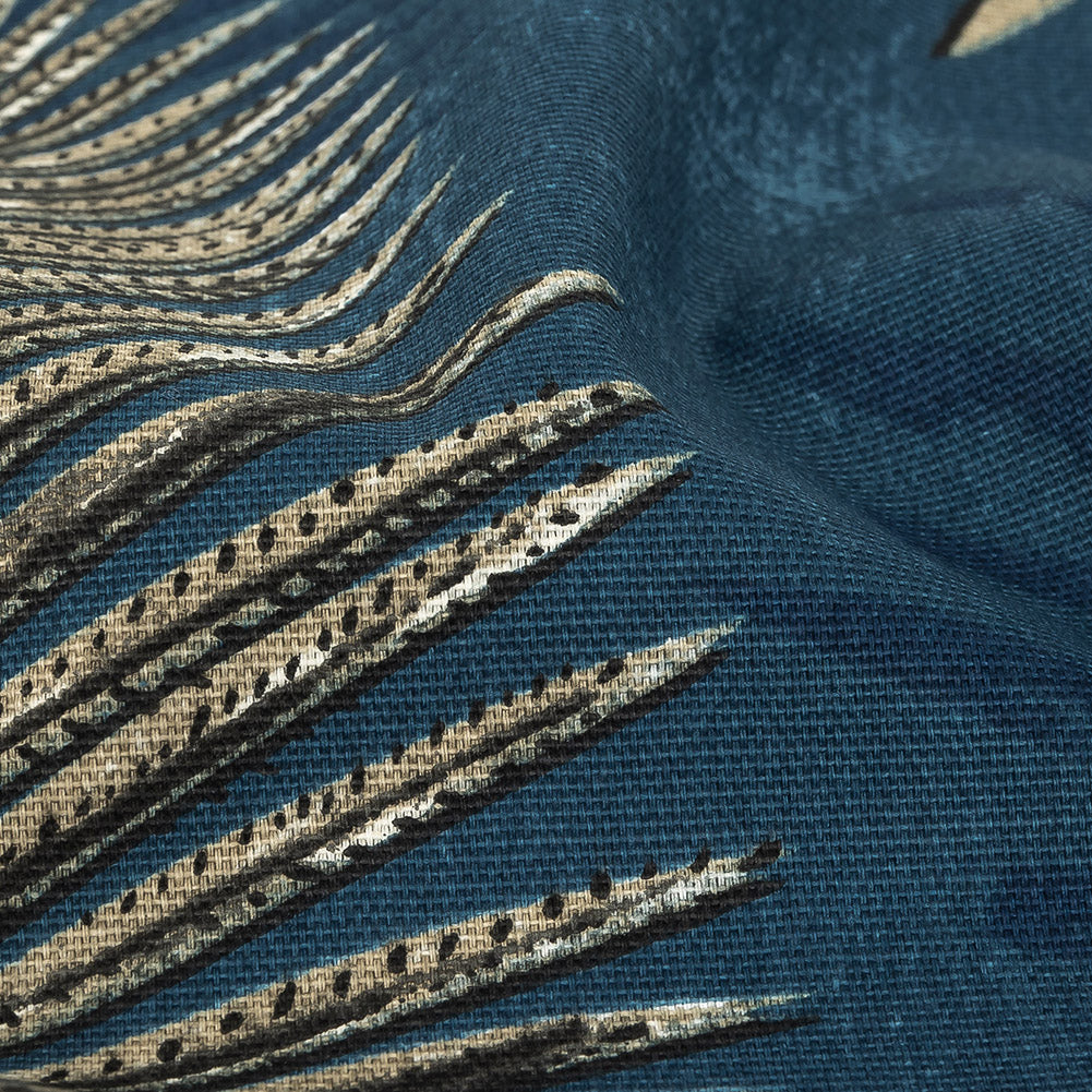 Cotton Canvas Print - Ink Ferns - British Imported Detail