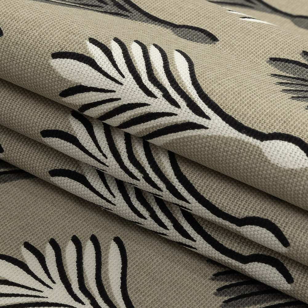 Cotton Canvas Print - Linen Geometric Ferns - British Imported Folded