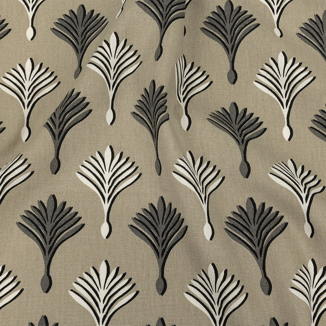 Cotton Canvas Print - Linen Geometric Ferns - British Imported