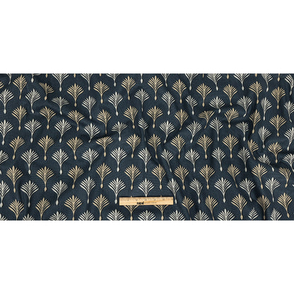 Cotton Canvas Print - Midnight Geometric Ferns - British Imported Full