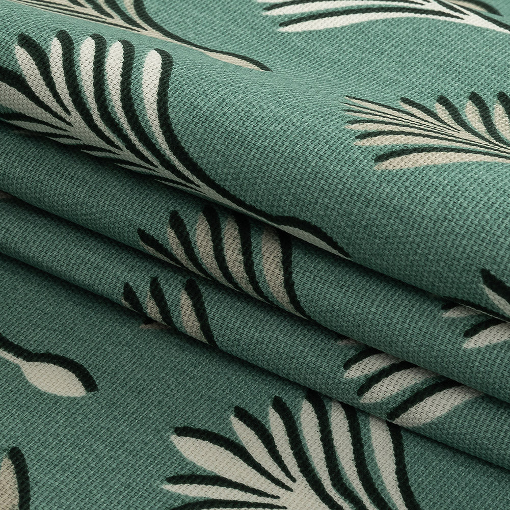 Cotton Canvas Print - Spa Geometric Ferns - British Imported Folded