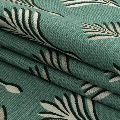 Cotton Canvas Print - Spa Geometric Ferns - British Imported Folded