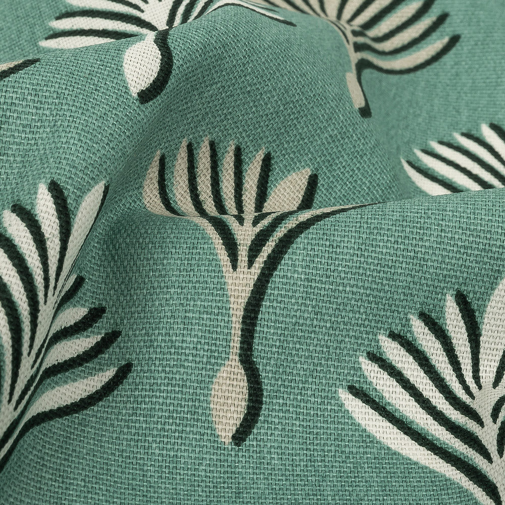 Cotton Canvas Print - Spa Geometric Ferns - British Imported Detail