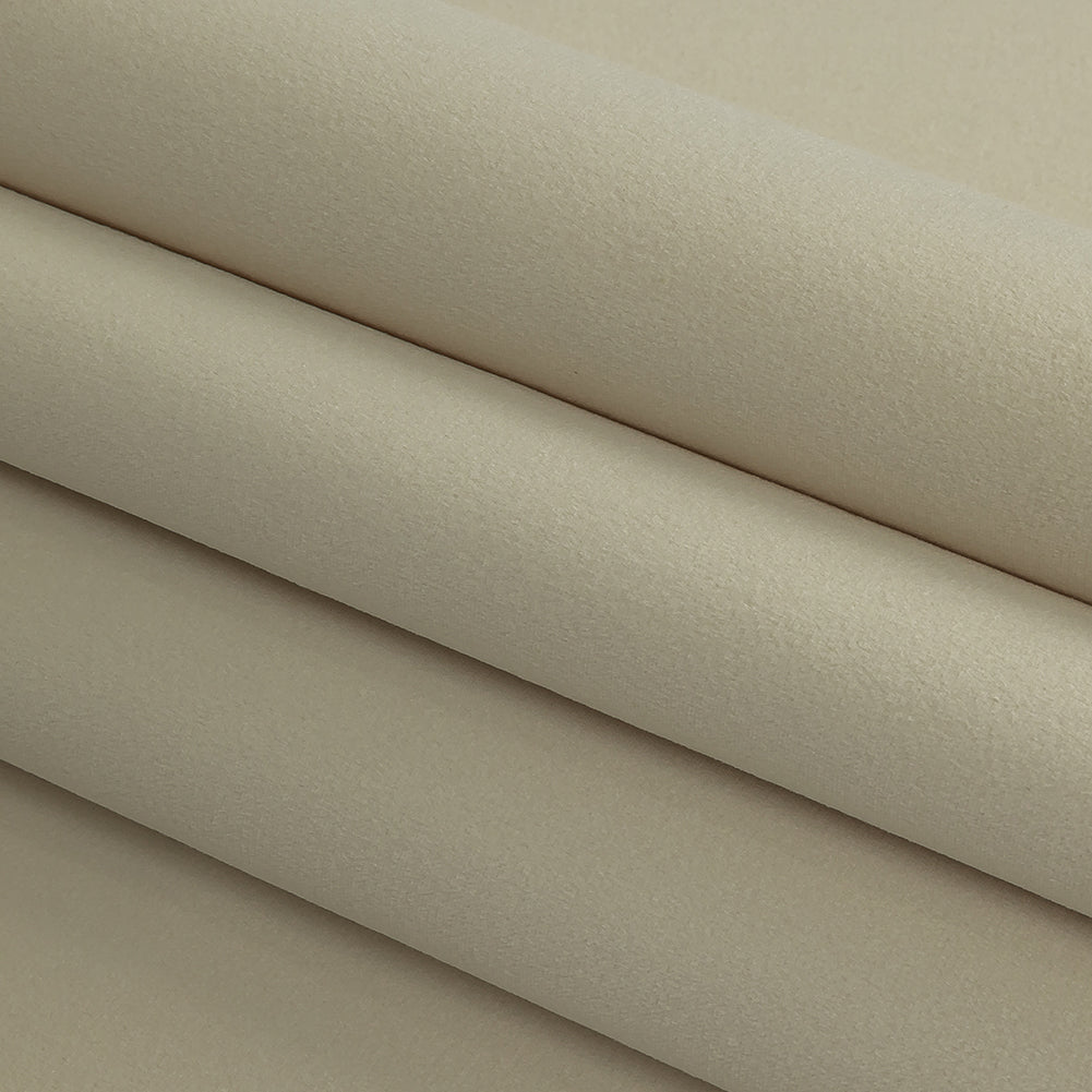 Polyester Drapery Velvet - Ivory - British Imported Folded