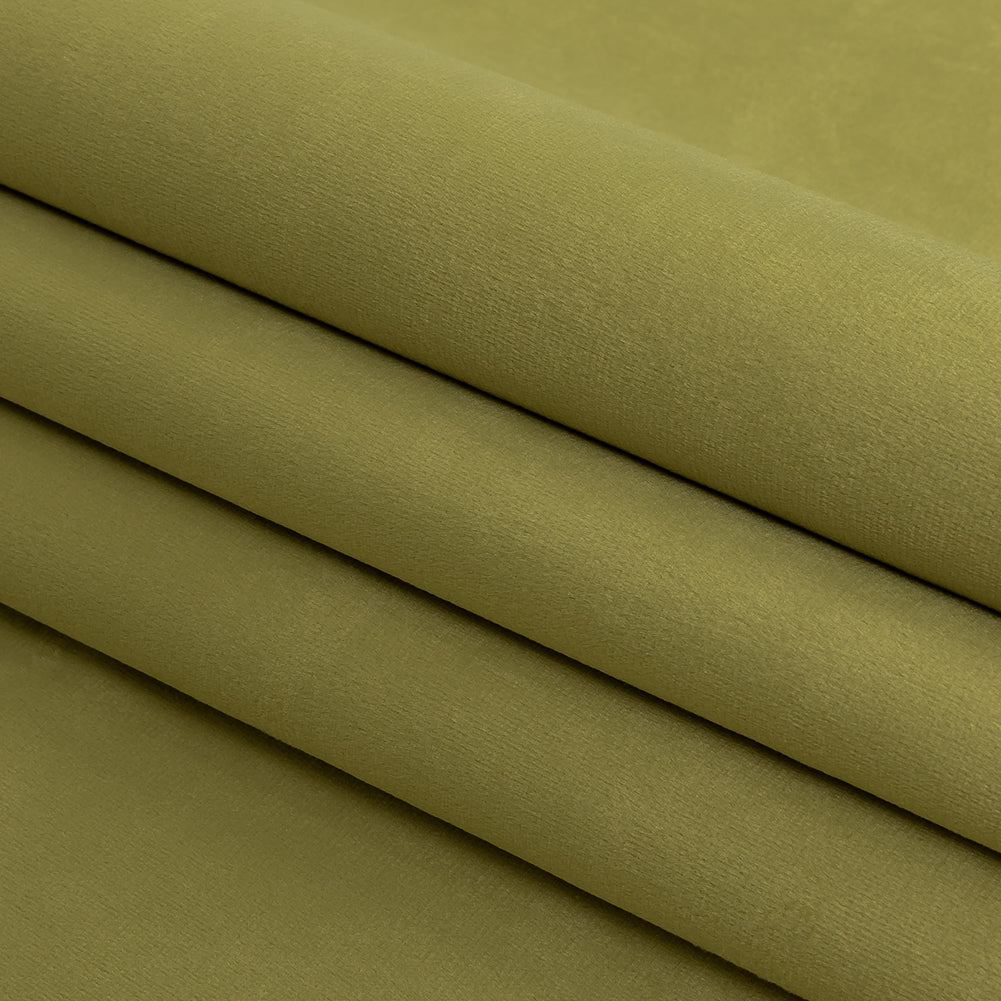 Polyester Drapery Velvet - Lime - British Imported Folded