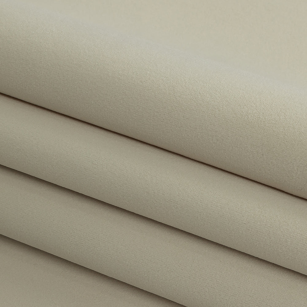 Polyester Drapery Velvet - Oyster - British Imported Folded