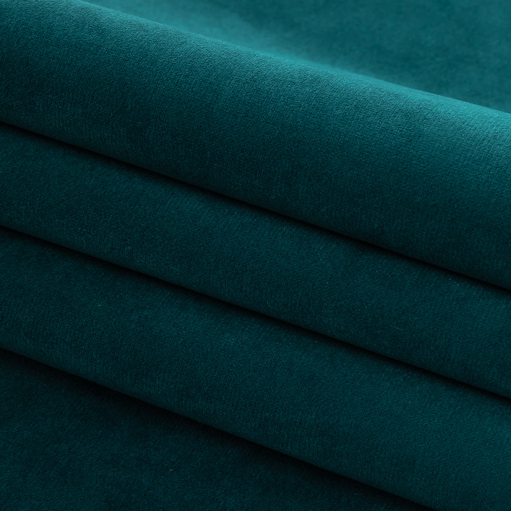 Polyester Drapery Velvet - Peacock - British Imported Folded