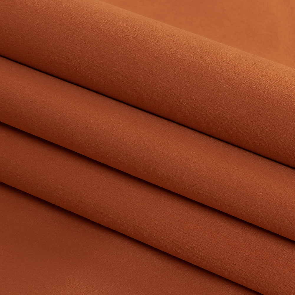 Polyester Drapery Velvet - Rust - British Imported Folded