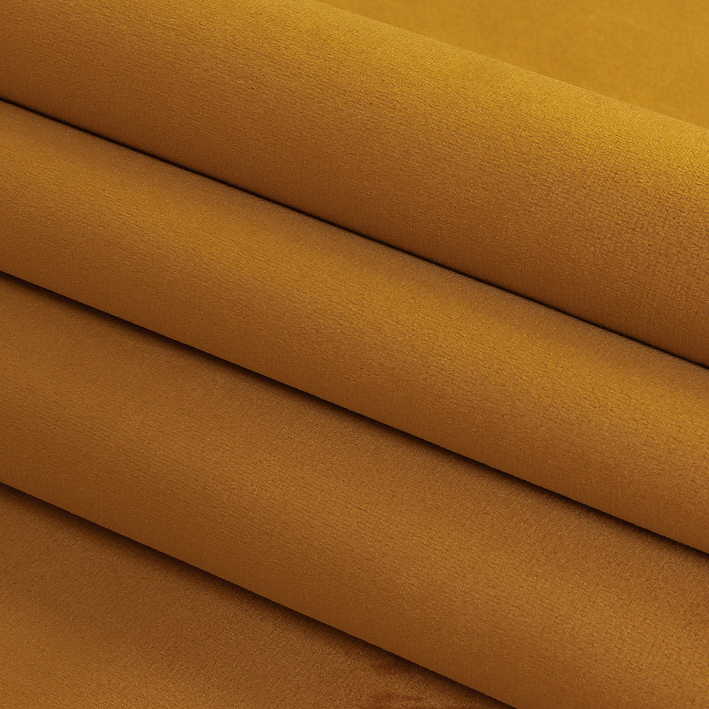Polyester Drapery Velvet - Saffron - British Imported Folded