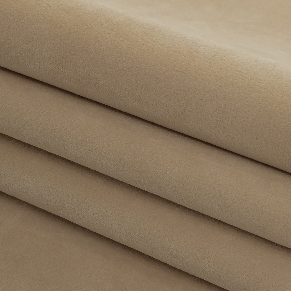 Polyester Drapery Velvet - Vanilla - British Imported Folded