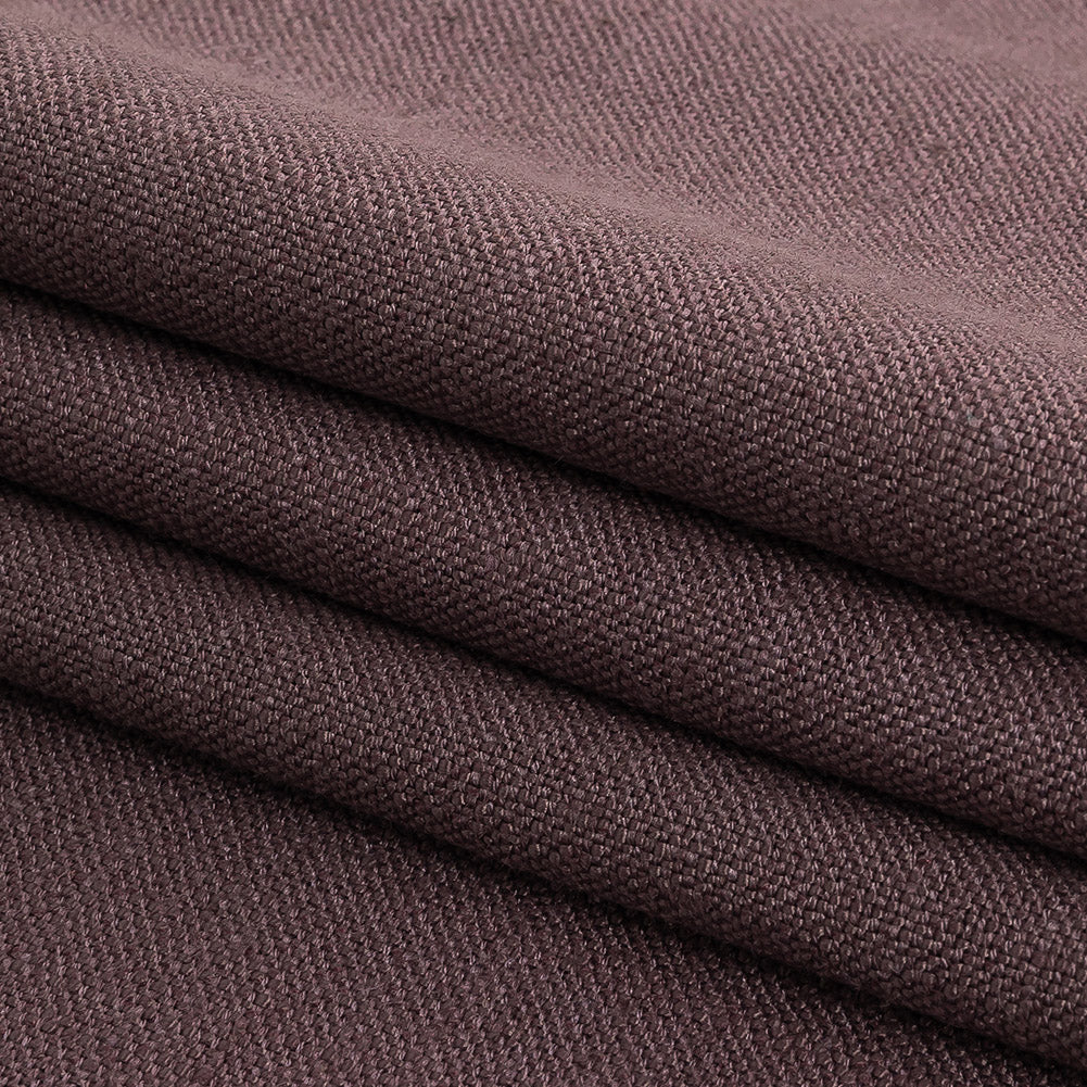 Polyester, Viscose and Linen Woven - Aubergine - British Imported Folded