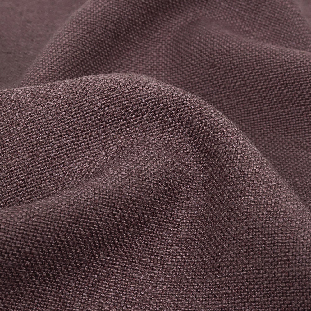 Polyester, Viscose and Linen Woven - Aubergine - British Imported Detail