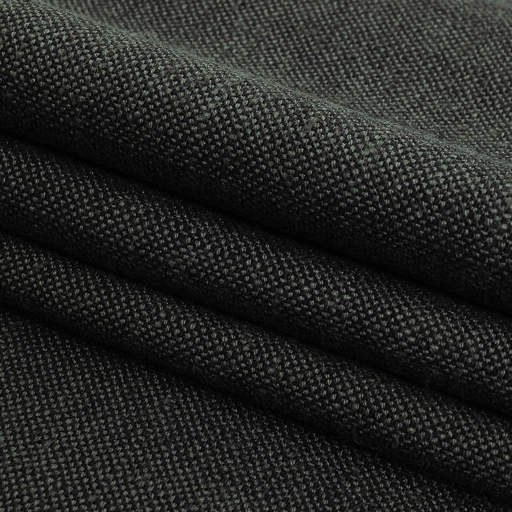 Polyester, Viscose and Linen Woven - Charcoal - British Imported Folded