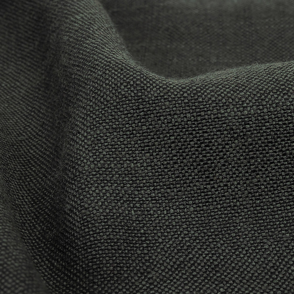 Polyester, Viscose and Linen Woven - Charcoal - British Imported Detail