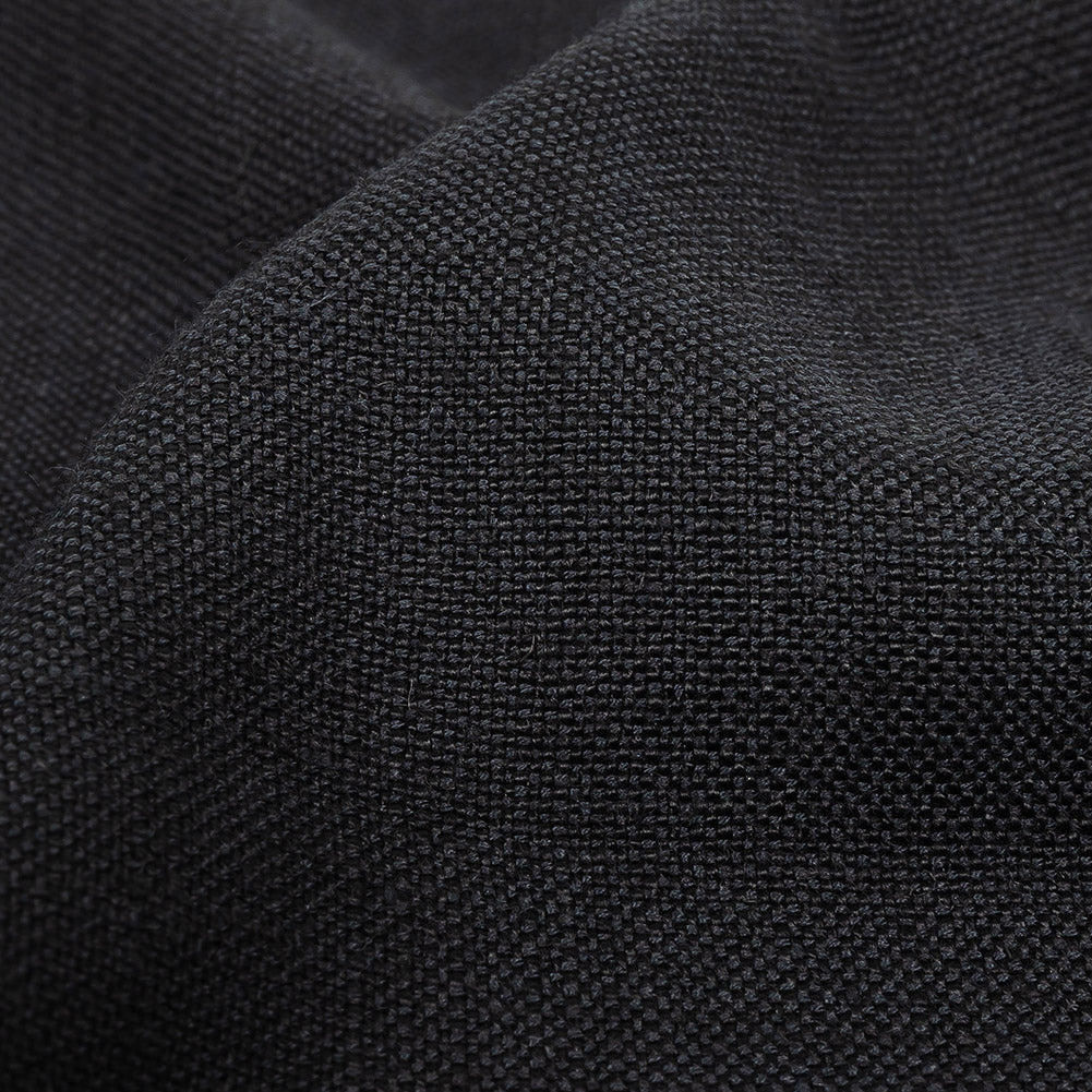 Polyester, Viscose and Linen Woven - Ebony - British Imported Detail