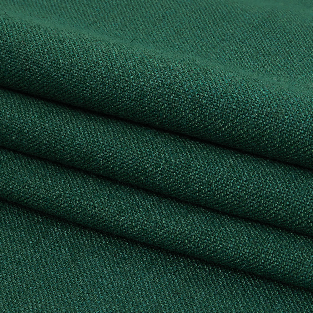 Polyester, Viscose and Linen Woven - Emerald - British Imported Folded