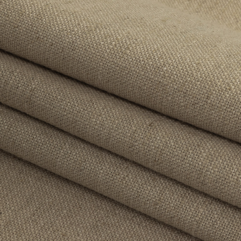 Polyester, Viscose and Linen Woven - Fawn - British Imported Folded