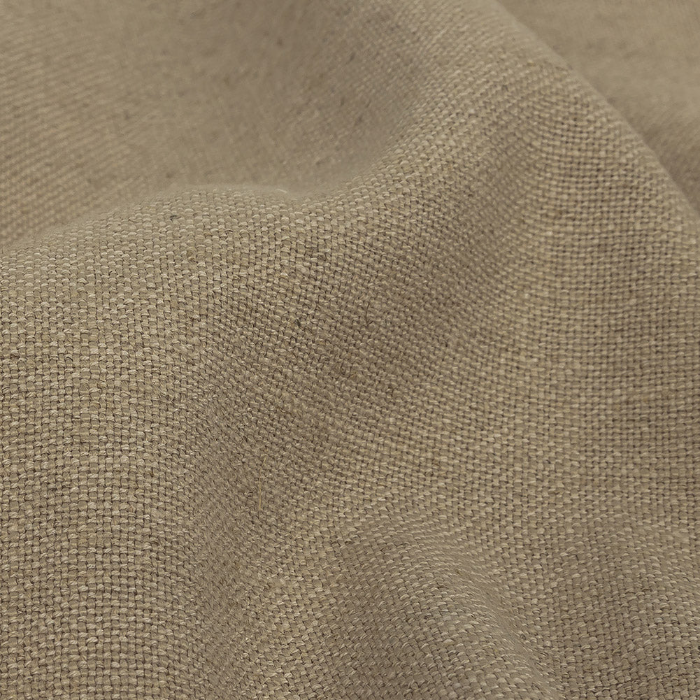 Polyester, Viscose and Linen Woven - Fawn - British Imported Detail